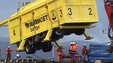 Salvaged fuel truck Robson Bight