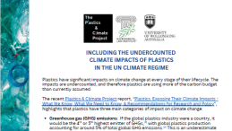 First page of the COP-30 plastics impact brief