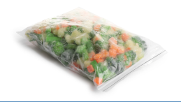 news template with veggies in ziploc bag