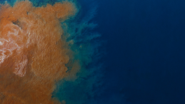 overhead shot of spill going into the ocean with title Prime minister talks pipelines, marine protection with Coastal First Nations in Prince Rupert, B.C.