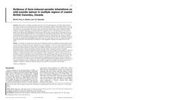 Evidence of Farm-Induced Parasite Infestations on Wild Juvenile Salmon in Multiple Regions of Coastal British Columbia, Canada