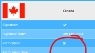 image showing ratification status of Canada for High Seas Treaty
