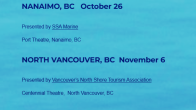 screen shot of Nanaimo and North Vancouver dates
