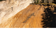 picture of landslide with Living oceans logo below